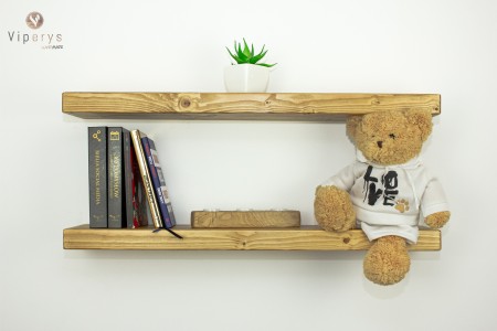 Rustic pine wall shelf 22x4.5 cm – handmade 2