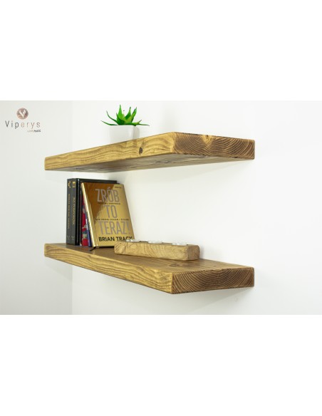 Étagère flottante rustique en épicéa – 22 × 4,5 cm