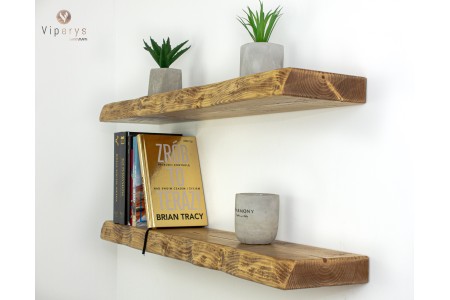 Étagère flottante à bord naturel en épicéa – 17 × 4,5 cm 2