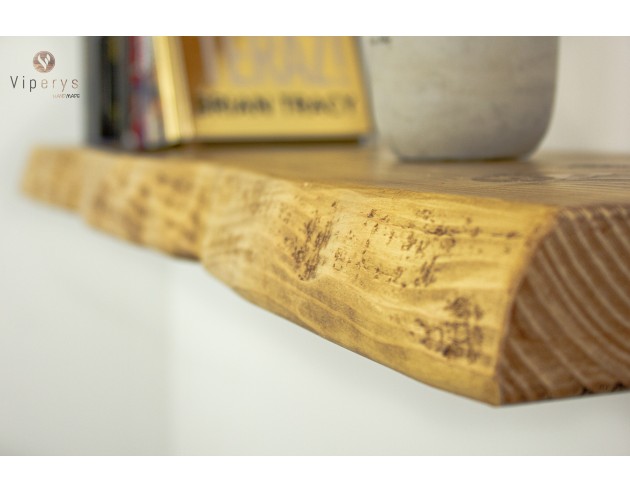 Étagère flottante à bord naturel en épicéa – 17 × 4,5 cm