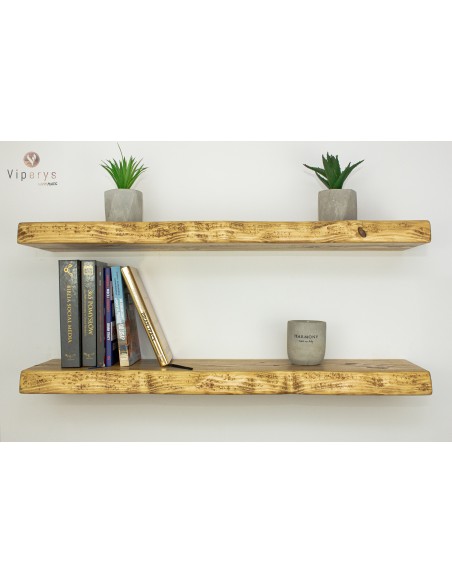Étagère flottante à bord naturel en épicéa – 17 × 4,5 cm