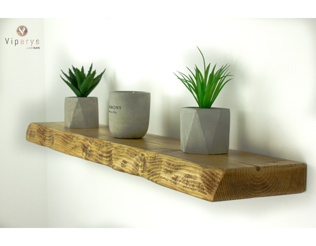 Étagère flottante à bord naturel en épicéa – 17 × 4,5 cm