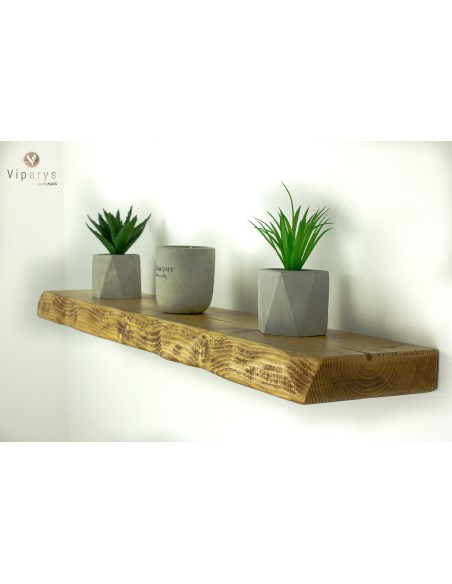Étagère flottante à bord naturel en épicéa – 17 × 4,5 cm