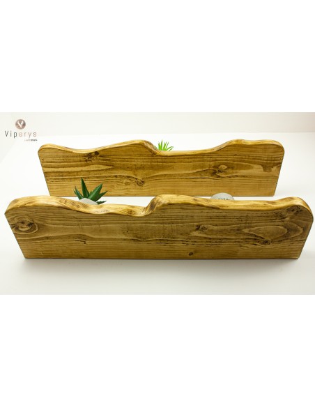 Étagère flottante à large bord naturel en épicéa – 22 × 4,5 cm