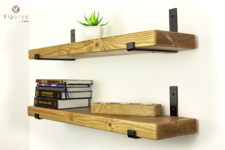 Étagère murale en épicéa sur équerres inversées – 17 × 4,5 cm 2