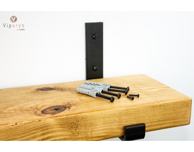 Rustic shelf with inverted metal... Rustic shelf with inverted metal...