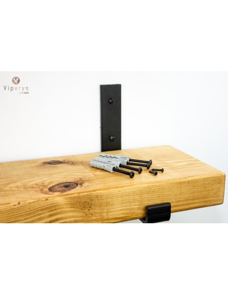 Étagère murale en épicéa sur équerres inversées – 17 × 4,5 cm