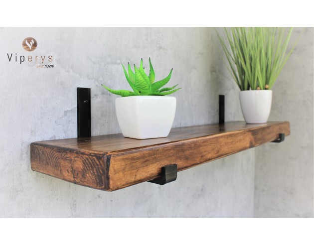Rustic shelf with inverted metal... Rustic shelf with inverted metal...