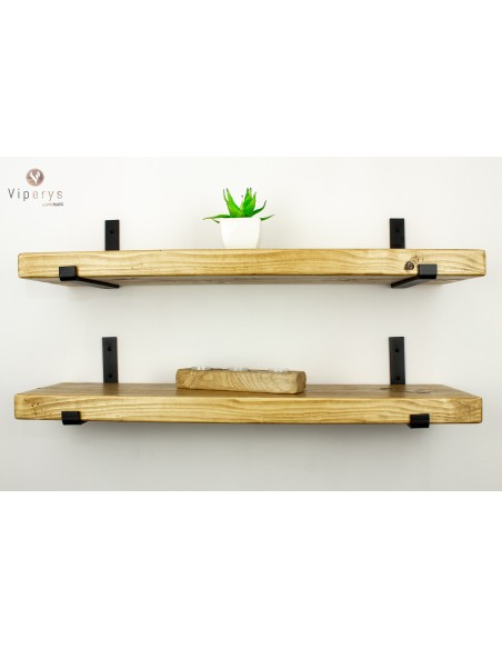 Étagère murale en épicéa sur équerres inversées – 22 × 4,5 cm