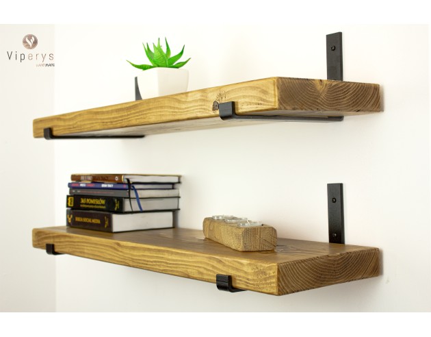 Étagère murale en épicéa sur équerres inversées – 22 × 4,5 cm