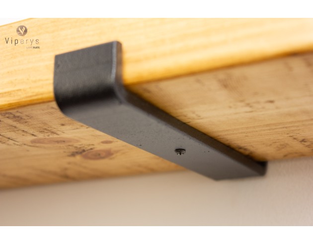 Rustic shelf with inverted metal... Rustic shelf with inverted metal...