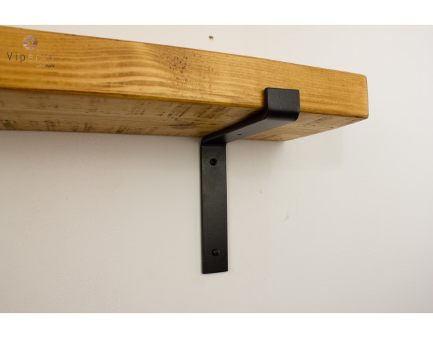 Étagère murale en épicéa, équerres à rebord – 22 × 4,5 cm