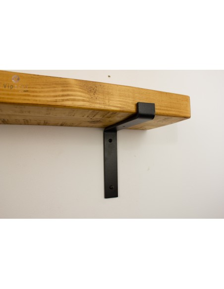 Étagère murale en épicéa, équerres à rebord – 22 × 4,5 cm