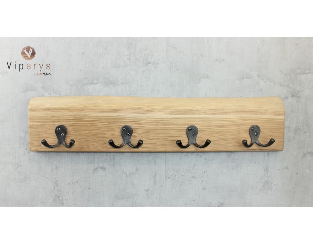 Porte-manteau mural en chêne à bord naturel
