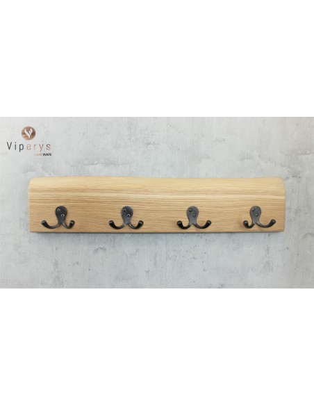 Porte-manteau mural en chêne à bord naturel