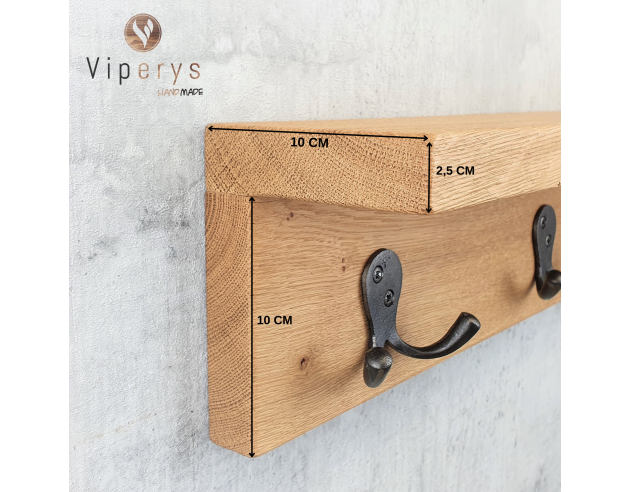 Oak coat rack with shelf