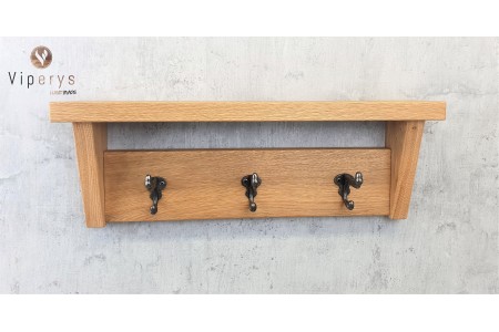Oak coat rack with shelf... 2