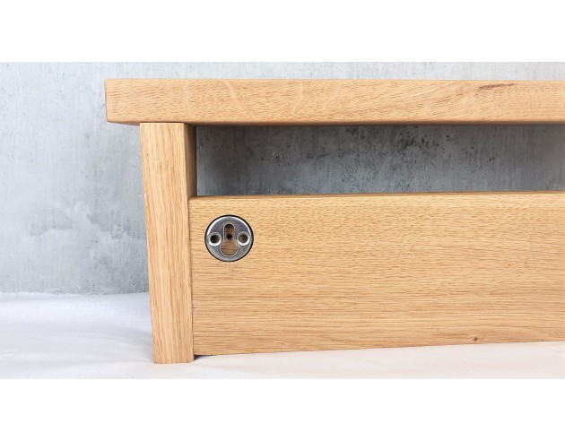 Oak coat rack with shelf and sides Oak coat rack with shelf and sides