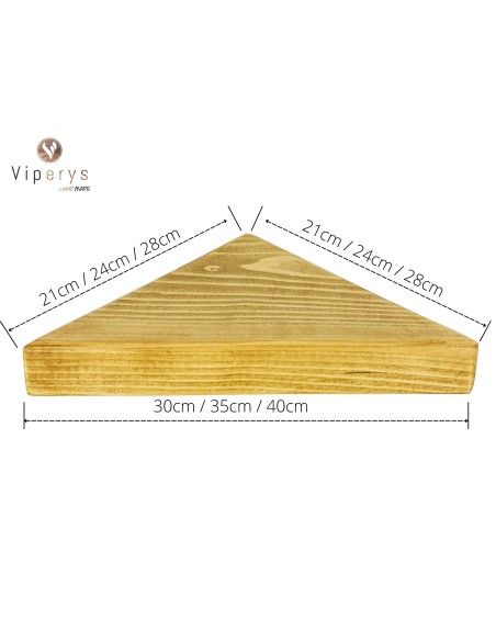 Étagère d'angle triangulaire en épicéa