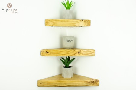 Rogowa półka drewniana 2