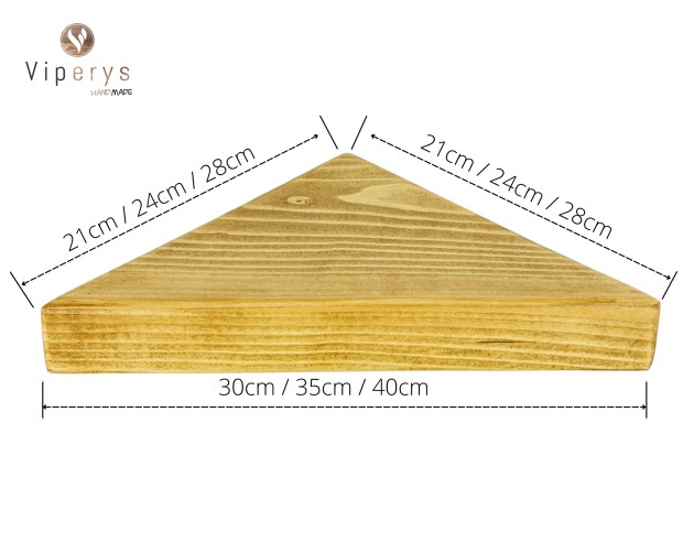 Étagère d'angle à bord naturel en épicéa