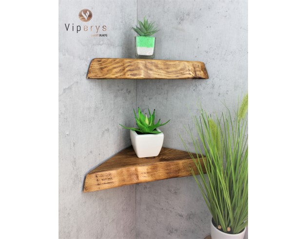 Live edge Rustic corner shelf Live edge Rustic corner shelf