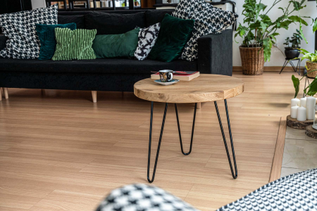 Table basse ronde en chêne massif – naturel 2