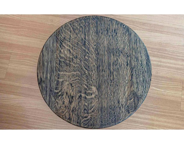 Table basse ronde en chêne massif – noire
