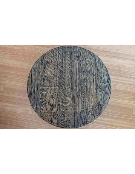 Table basse ronde en chêne massif – noire