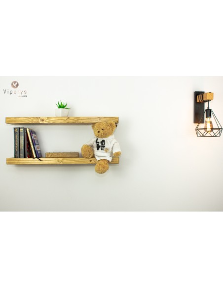Étagère flottante rustique en épicéa – 17 × 4,5 cm