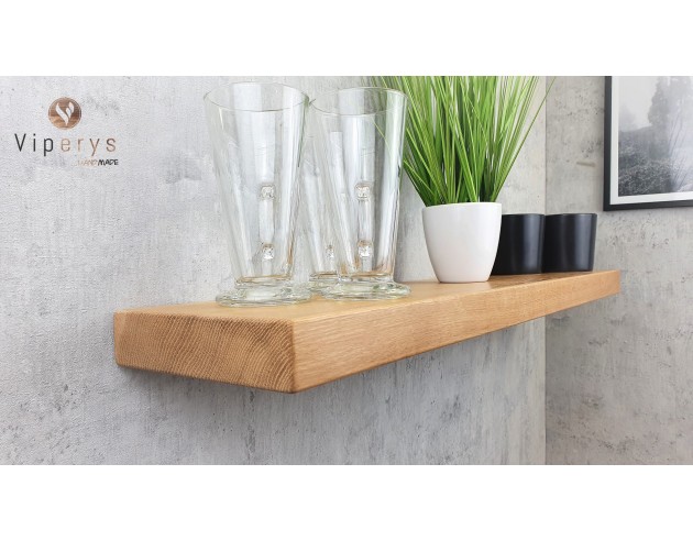 Étagère flottante en chêne massif – 15 × 4 cm