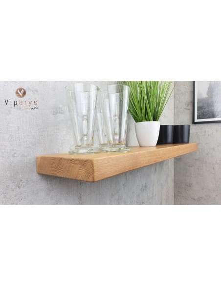 Étagère flottante en chêne massif – 15 × 4 cm