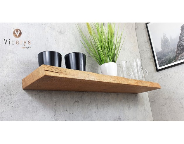 Étagère flottante en chêne à bord naturel 15 × 4 cm