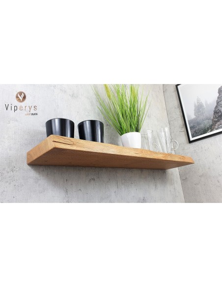 Étagère flottante en chêne à bord naturel 15 × 4 cm