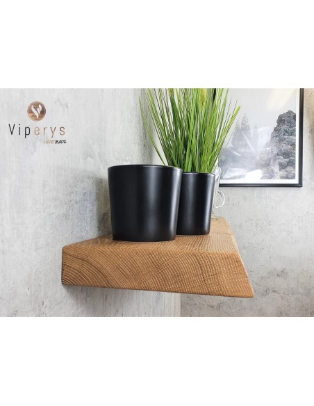 Étagère flottante en chêne à bord naturel 15 × 4 cm