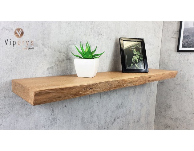 Étagère flottante en chêne à bord naturel 20 × 4 cm