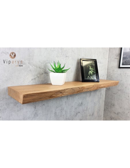 Étagère flottante en chêne à bord naturel 20 × 4 cm