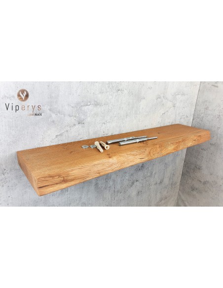 Étagère flottante en chêne à bord naturel 25 × 4 cm