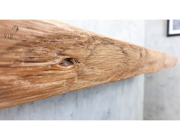 Étagère flottante en chêne à bord naturel 25 × 4 cm