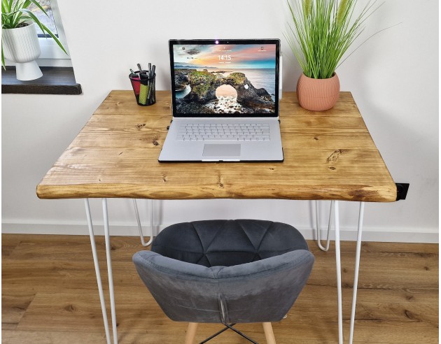 Live edge Rustic Desk and White... Live edge Rustic Desk and White...