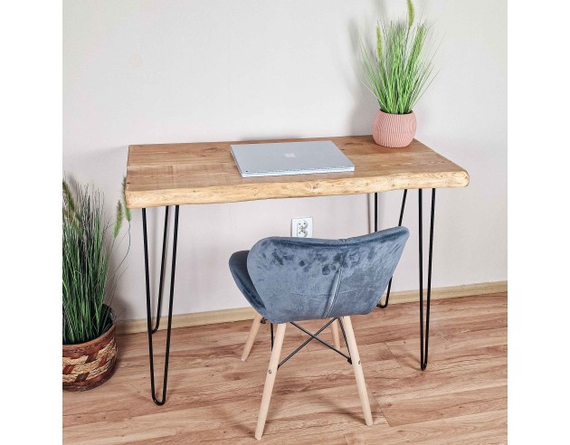 Live edge Rustic Desk with Heirpin legs