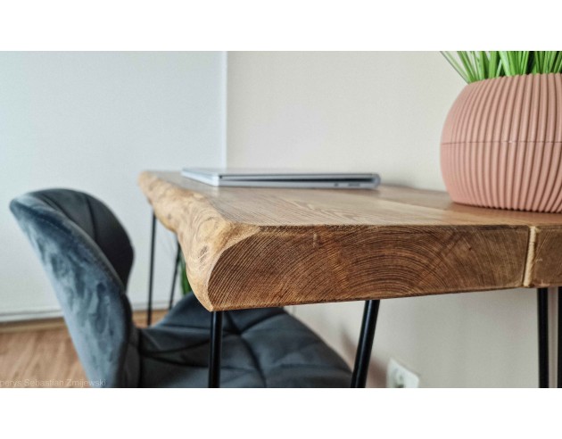 Live edge Rustic Desk with Heirpin legs