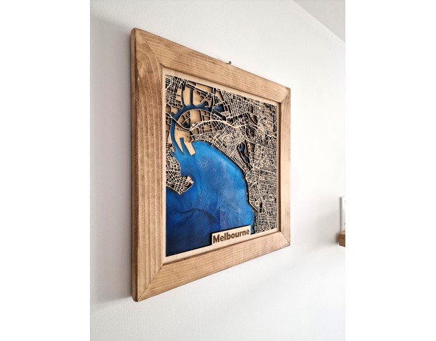 Personalized 3D Wooden City Map with... Personalized 3D Wooden City Map with...