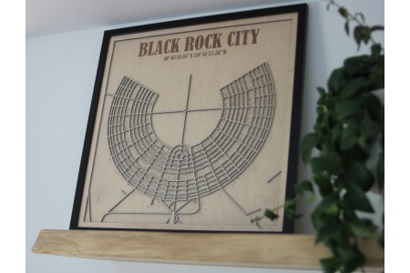 black frame wooden 3d map 2