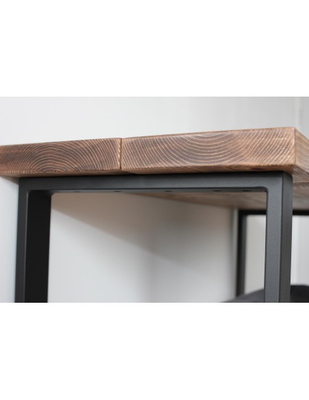 Bureau à bord naturel en épicéa – piètement loft