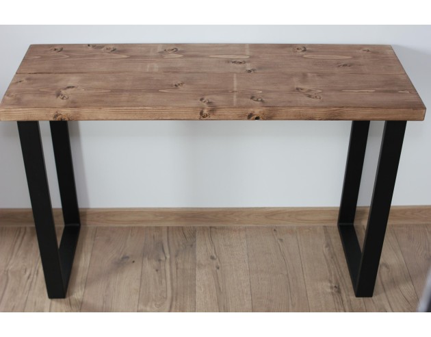 Bureau à bord naturel en épicéa – piètement loft