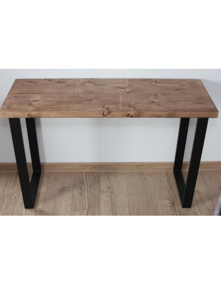 Bureau à bord naturel en épicéa – piètement loft