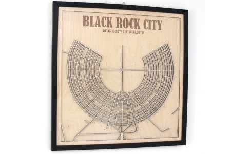 black frame wooden 3d map 2