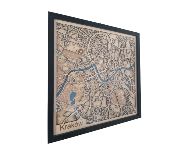 3D Wooden City Map with Epoxy & Black... 3D Wooden City Map with Epoxy & Black...