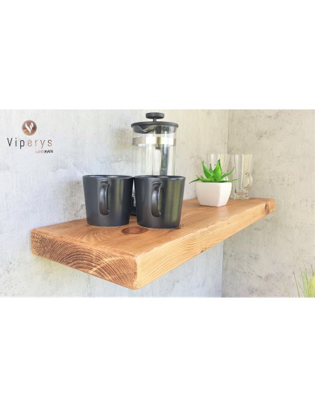 Pine wood floating shelf in kitchen – rustic style Pine wood floating shelf in kitchen – rustic style